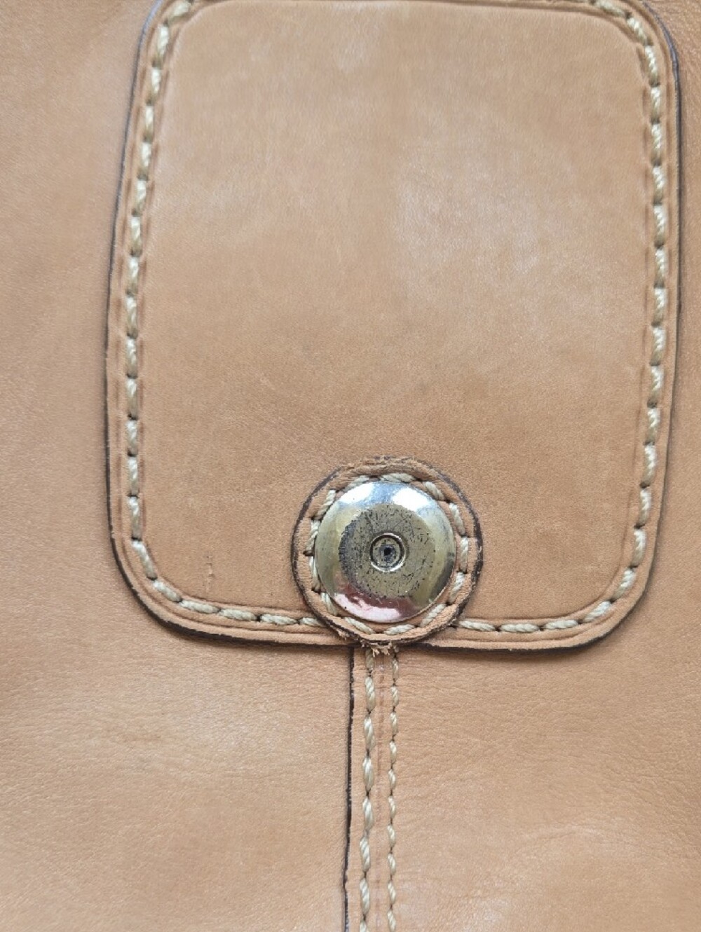 Coach Tan Leather Shoulder Bag with Buckle Accent - Picture 7 of 8